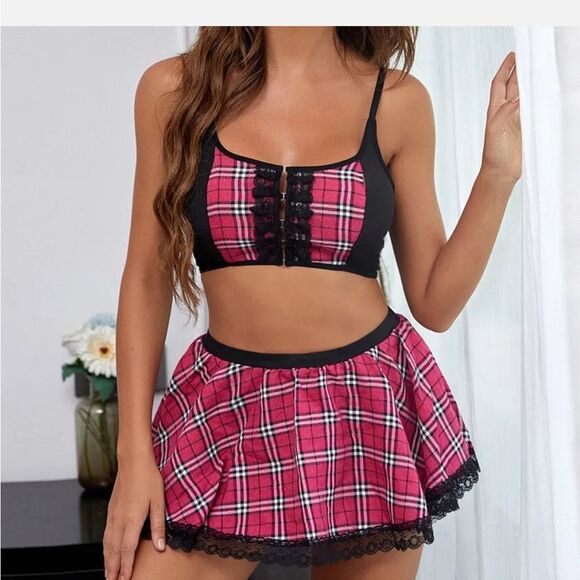 Sexy Naughty School Girl Costume Teddy Babydoll Exotic Slutty Lingerie Set Women - Picture 4 of 5